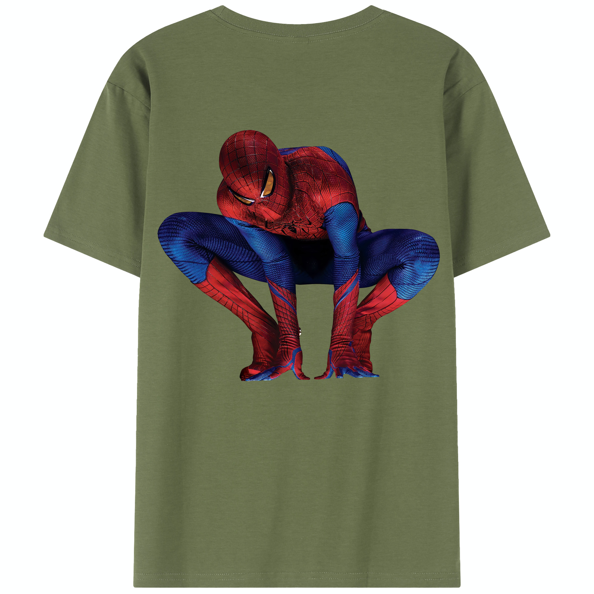 （画像用） Spider Man スパイダーマン 綿100％半袖Tシャツ（背面プリント）